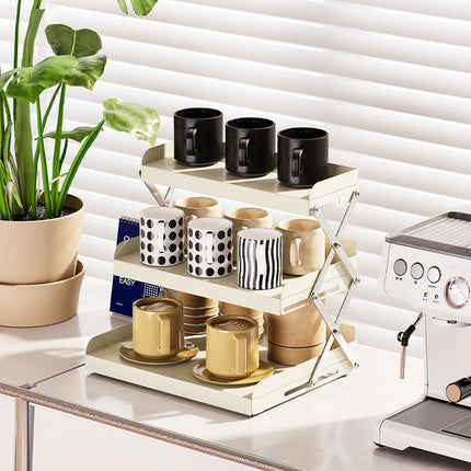 3 Tier Collapsible Cup Holder for Home Cafe Desk Coffee Mug Storage Organizer