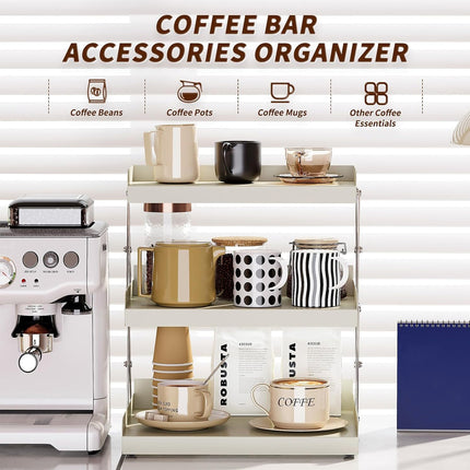 3 Tier Collapsible Cup Holder for Home Cafe Desk Coffee Mug Storage Organizer