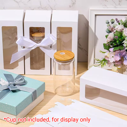 20PCS Cup Gift Boxes Sturdy with Clear Window Aesthetic for Coffee Cup Packaging