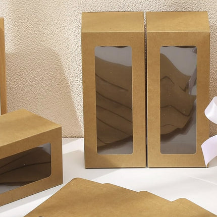 20PCS Cup Gift Boxes Sturdy with Clear Window Aesthetic for Coffee Cup Packaging
