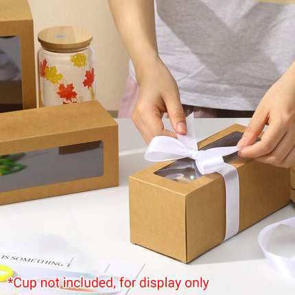 20PCS Cup Gift Boxes Sturdy with Clear Window Aesthetic for Coffee Cup Packaging