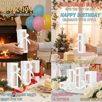 20PCS Cup Gift Boxes Sturdy with Clear Window Aesthetic for Coffee Cup Packaging