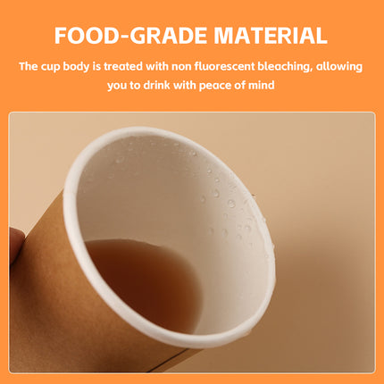 50PCS Disposable Coffee Cups 300ml Food-Grade for Takeaway Hot Cold Drinks Party