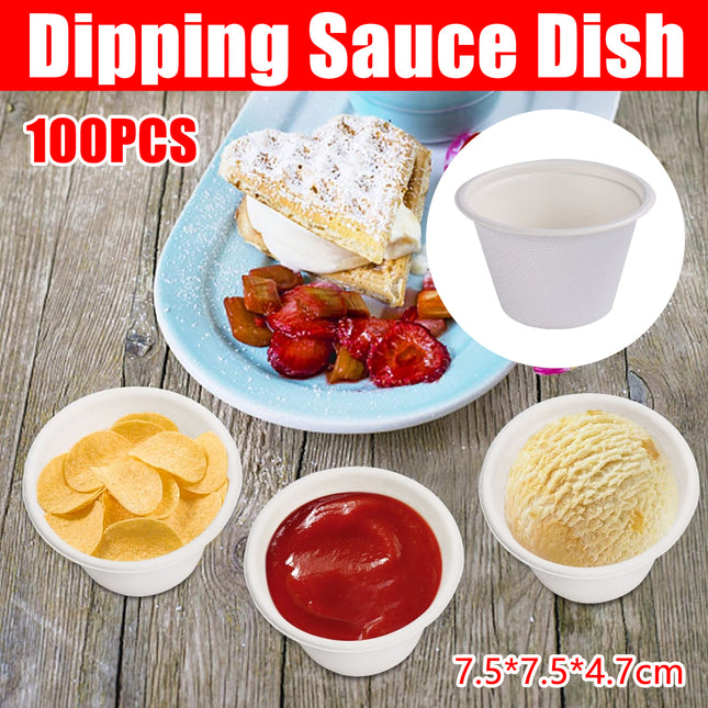 100PCS Dipping Sauce Dish 4Oz Small Condiment Bowls for Sushi Soy Sauce Snacks