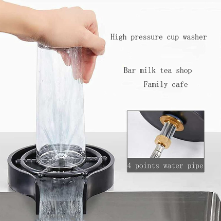 Stainless Steel Glass Rinser Sink Mounted High Pressure Bar Cup Washer Tool