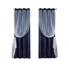 2PCS Double Layer Blackout Curtains With Lace For Bedroom Living Room Window
