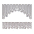White Lace Window Curtains Short Tier Panel for Kitchen Bathroom Decor Use