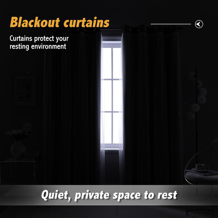 2PCS Double Layer Blackout Curtains With Lace For Bedroom Living Room Window