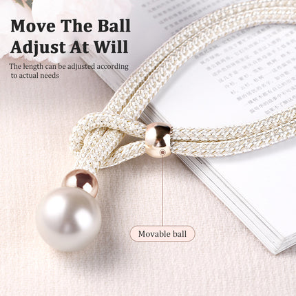 Curtain Tiebacks Pearl Strap Set 3 Pairs Decorative Buckle Holder Rings Hooks