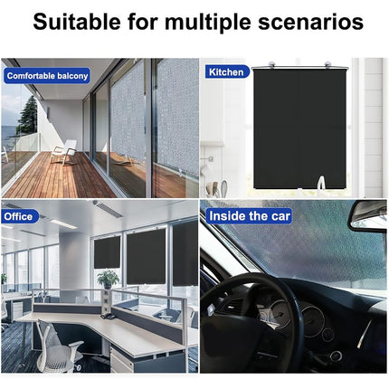 Car Window Sun Shade Retractable Side Visor Shield Cover Roll Curtain For Auto Use