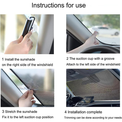 Car Window Sun Shade Retractable Side Visor Shield Cover Roll Curtain For Auto Use