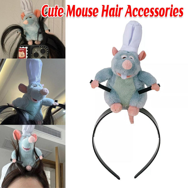 Hairband Cute Plush Mouse Face Wash Hairpin Bundle Cute Headwear