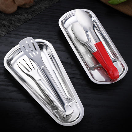 6PCS Stainless Steel Utensil Rest Trays Spoon Holder Kitchen Counter Organiser
