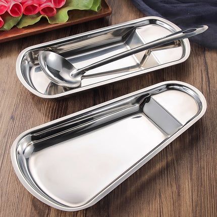 6PCS Stainless Steel Utensil Rest Trays Spoon Holder Kitchen Counter Organiser