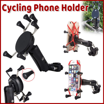 Universal Motorcycle Phone Holder Six Claw Mount Shockproof Silicone Grip Stand