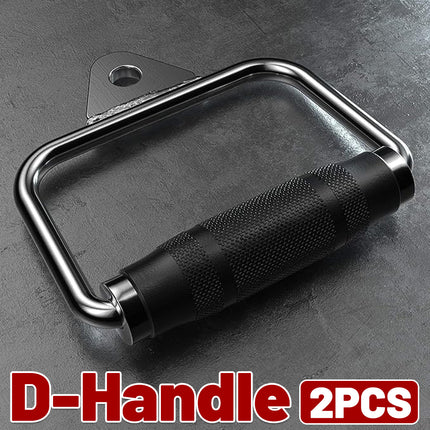 2pcs Metal D-Handle Stirrup Cable Attachments Machine Workout Fitness Gym