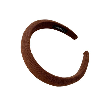 Women Thick Padded Wide Headband Sponge Hairband Wedding Party Plain - Aimall