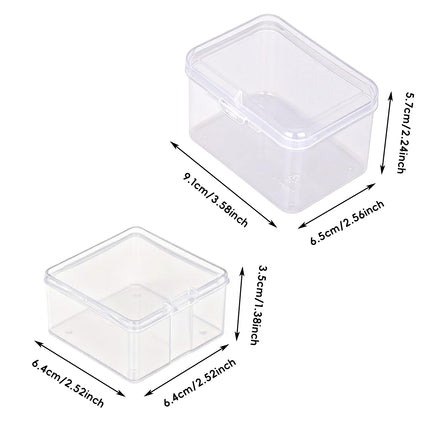 10PCS Mini Clear Plastic Storage Box Small Item Organiser Jewellery Craft Parts
