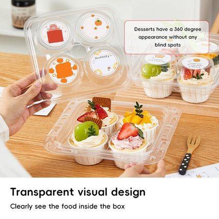 Clear Pastry Cake Box with Handle Portable Dessert Packaging Bakery Box Takeaway