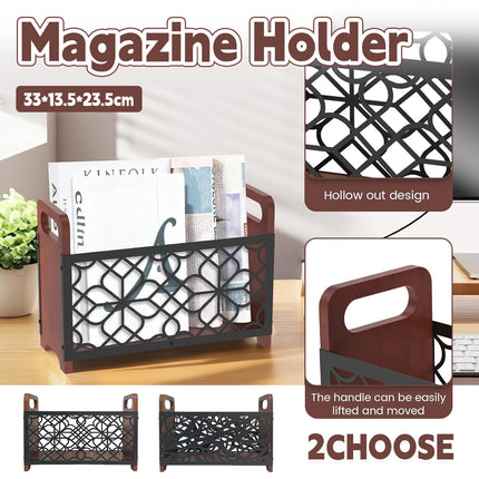 Wooden Magazine Rack Standing Book Storage Shelf For Home Office Book Storage