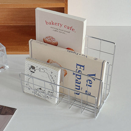 Minimalist Desktop Book Holder Metal Book Rack Organizer Home Office Desk Use