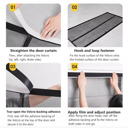 Self-Sealing Door Curtain Insect Proof Durable Mesh Screen for Home Kitchen Use