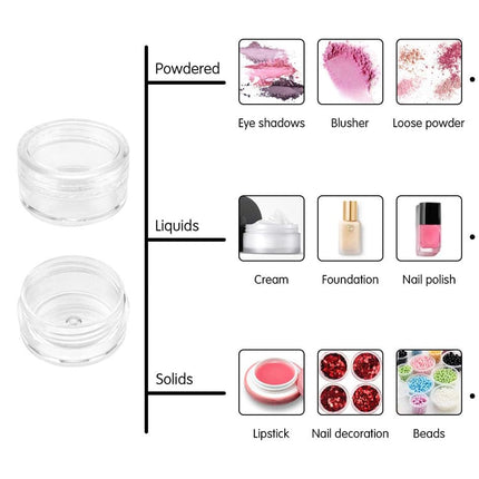 50PCS Clear Face Cream Box 5/10/20g Empty Cosmetic Container Portable Refillable