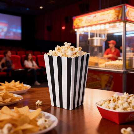 100PCS Popcorn Box Food-Grade Large Capacity Disposable Snack Boxes for Party