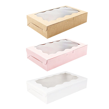 50PCS Kraft Cake Box Large Capacity Easy to Use 3 Colours Packaging