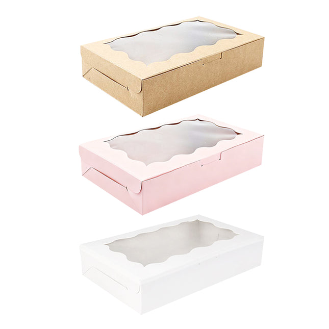 50PCS Kraft Cake Box Large Capacity Easy to Use 3 Colours Packaging