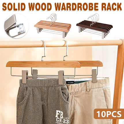 10PCS Home Trouser Rack Hanging Pant Clips Clothing Organizer Wardrobe Hanger