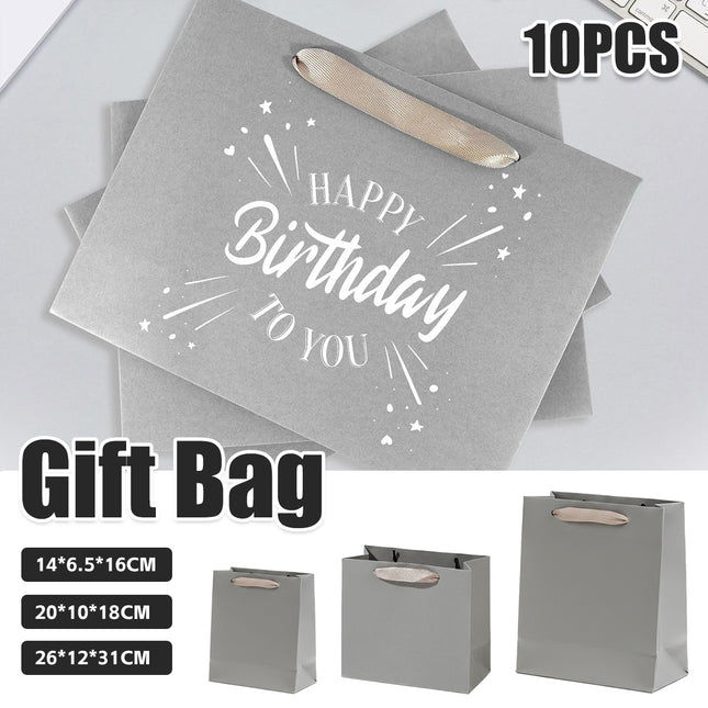 10PCS Gift Bags with Handles Wedding Party Bags High Strength Durable Paper