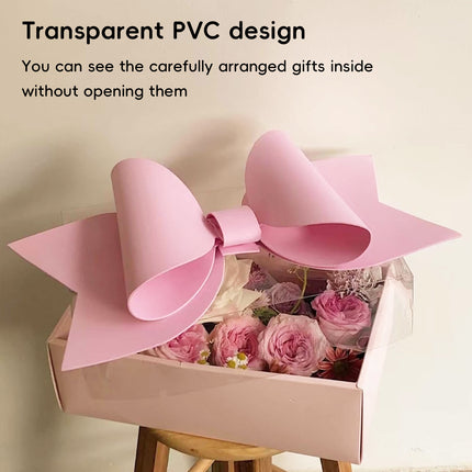 5PCS Bow Gift Box Transparent PVC Design with Ribbon Wedding Party Favor Boxes