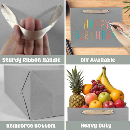 10PCS Gift Bags with Handles Wedding Party Bags High Strength Durable Paper