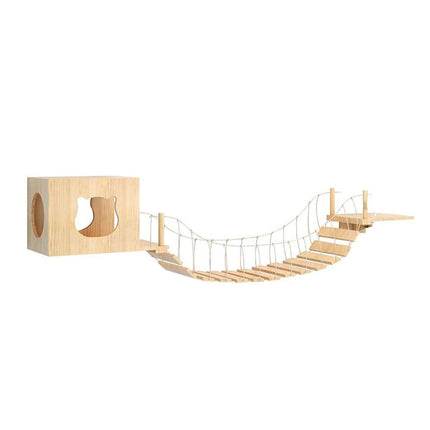 Wall Mounted Cat Climbing Shelf Jumping Platform Wooden Pet Perch Furniture