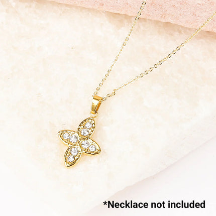 Stainless Steel Pendant Charm Gold Tone for DIY Jewellery Crystal Stone