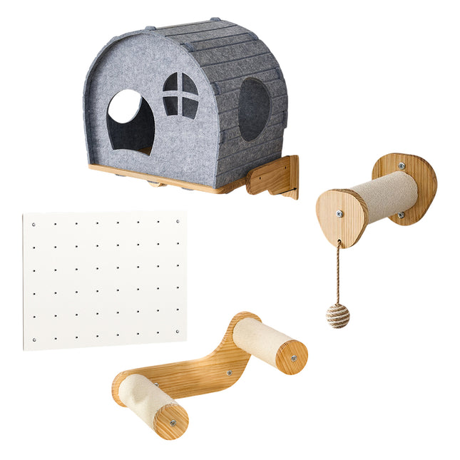 DIY Pegboard Cat Climbing Frame Wall Mounted Activity Center Freely Matched