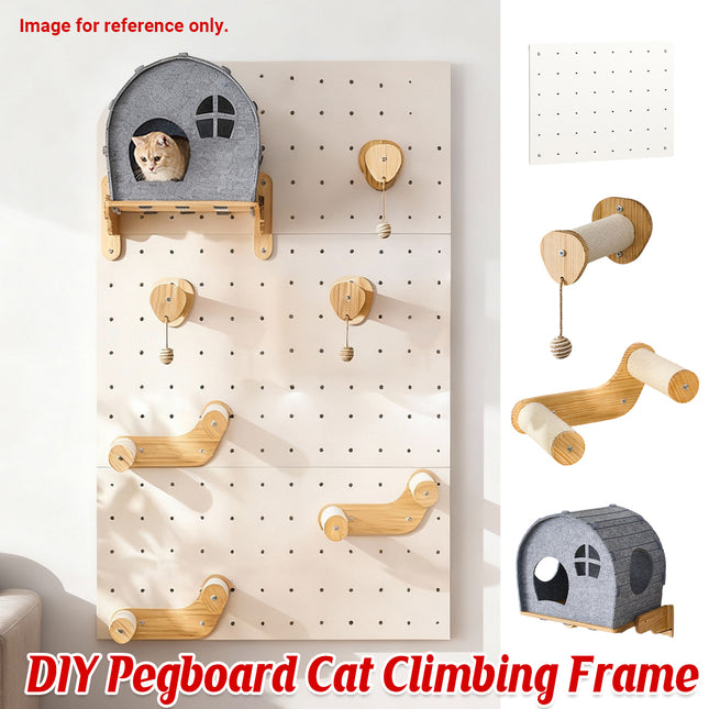 DIY Pegboard Cat Climbing Frame Wall Mounted Activity Center Freely Matched