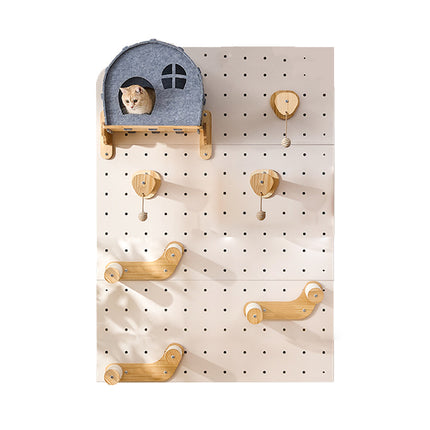 DIY Pegboard Cat Climbing Frame Wall Mounted Activity Center Freely Matched