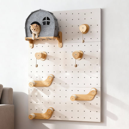 DIY Pegboard Cat Climbing Frame Wall Mounted Activity Center Freely Matched
