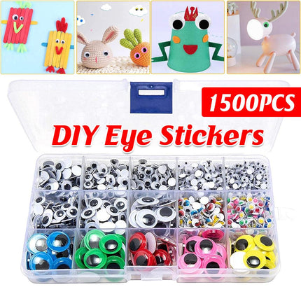 1500pcs Craft Supplies DIY Adhesive Eyes Stickers Handmade Decorations Projects