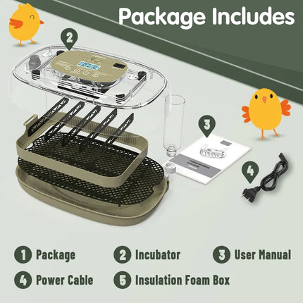 24 Egg Small Home Chicken Incubator Digital Automatic for Poultry Hatching