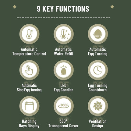 24 Egg Small Home Chicken Incubator Digital Automatic for Poultry Hatching
