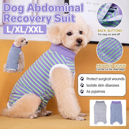 Striped Dog Clothes Belly Protector Vest Tummy Wrap Shirt for Small Dogs Puppies