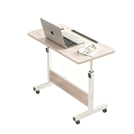 Moveable Foldable Table with Wheels Adjustable Height Space Saving Home Bedroom