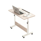 Moveable Foldable Table with Wheels Adjustable Height Space Saving Home Bedroom
