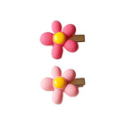 Cute Pink Hair Clips Set for Girls with Hearts Flowers and Bows Resin Hair Accessories