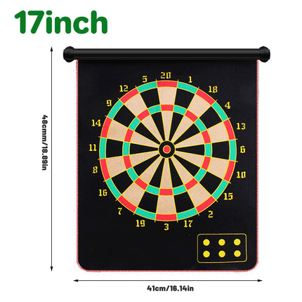 7PCS Double Sided Dart Board Game Set with Safe Tips for Indoor Fun