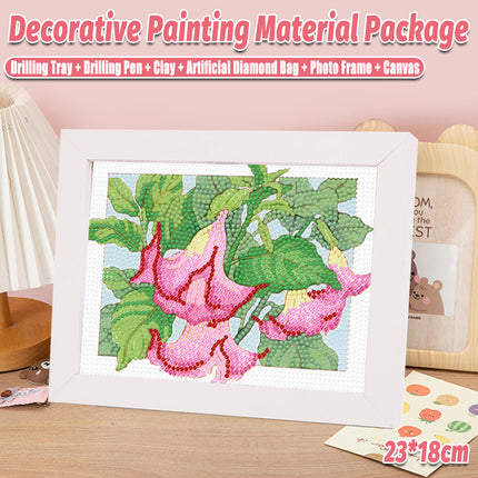Framed DIY Diamond Painting With Flowers Materials Kit Students Educational Toys