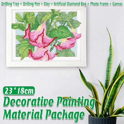 Framed DIY Diamond Painting With Flowers Materials Kit Students Educational Toys